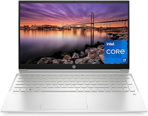 HP Pavilion 15 Laptop, 12th Generation Intel Core i7-1255U Processor, 16 GB RAM, 512 GB SSD, 15.6″ Full HD Display, Windows 11 Pro, Fingerprint Reader, Wi-Fi & Bluetooth, HD Webcam (15-eg2025nr 2022)