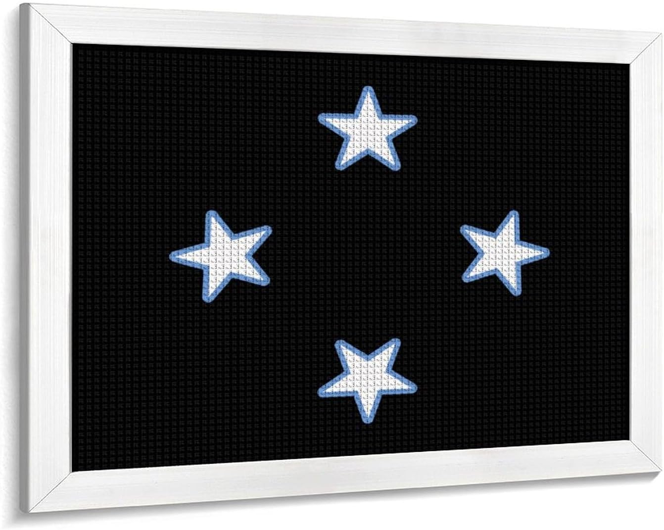 Federated States of Micronesia Flag Logo Printed Diamond 5D Painting Kits DIY Full Drill Crafts for Home Wall Decor 16x20 Inch White Wood 50 * 40cm