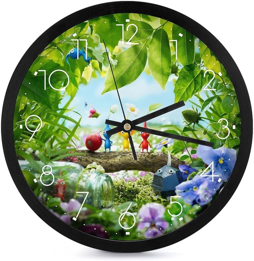 Amazon.co.jp: ピクミン 掛け時計 壁時計 円形 静音 壁掛け 置き時計