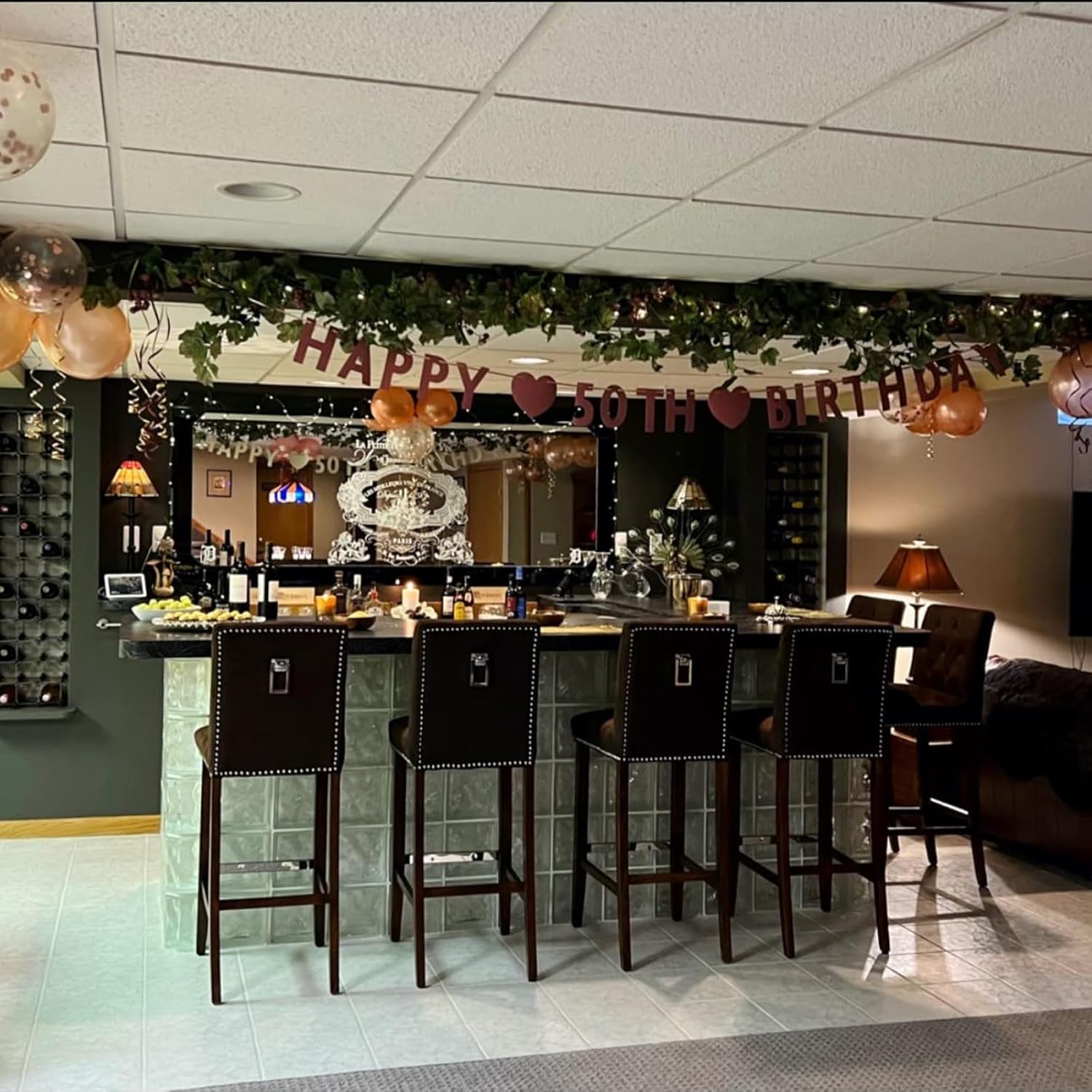 Happy 30th Birthday Decoration Banner, Rose Gold Glitter Happy 30 Years Old Birthday Party Decorations for Women or Men