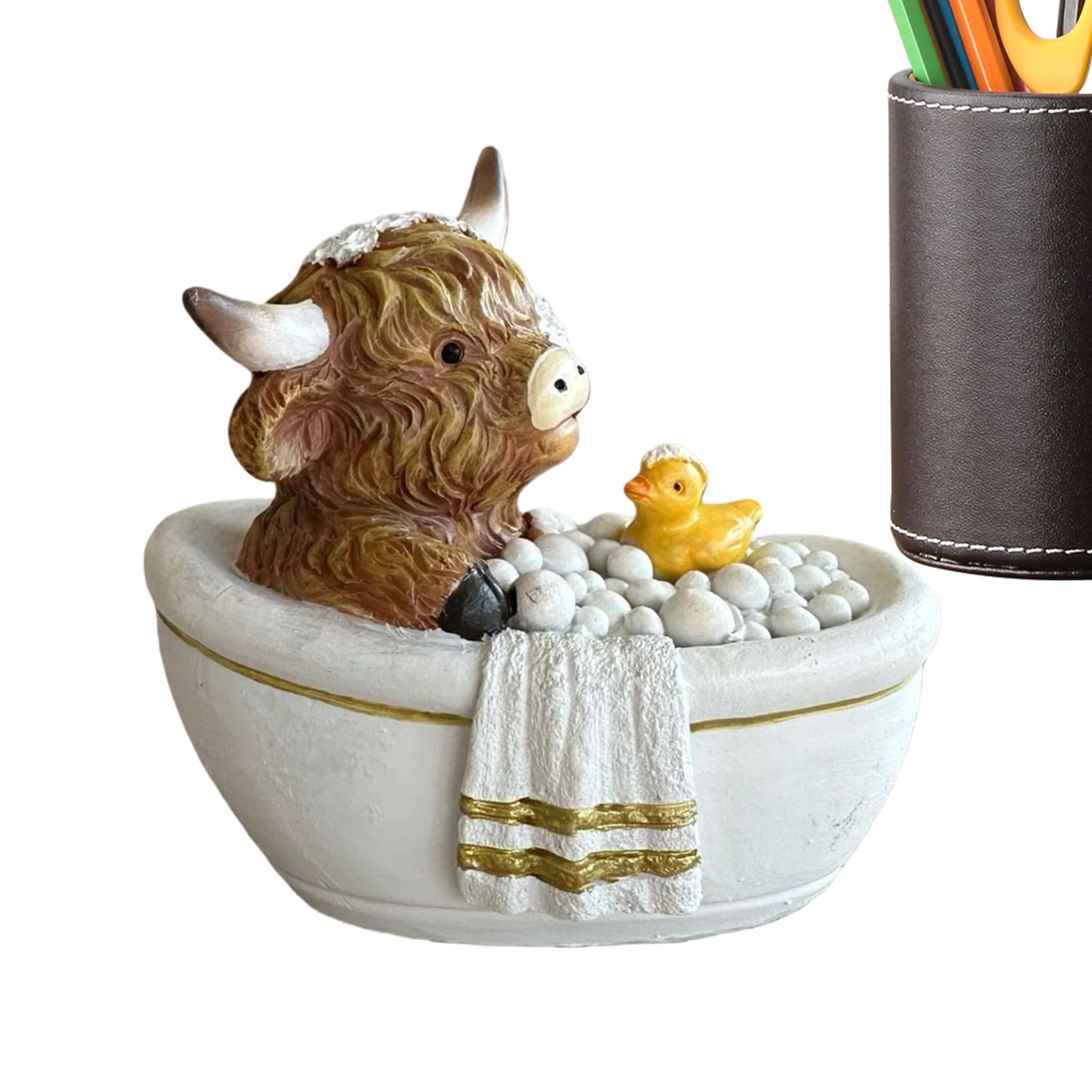 Figurine Vache : statuette décoration en résine pour intérieur maison et appartement