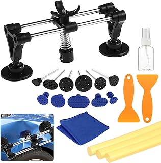 iplusmile Kit de reparación de abolladuras de carrocería, kit de herramientas de puente extractor de abolladuras de coche con pestañas extractoras que revientan poderosamente abolladuras de coche y