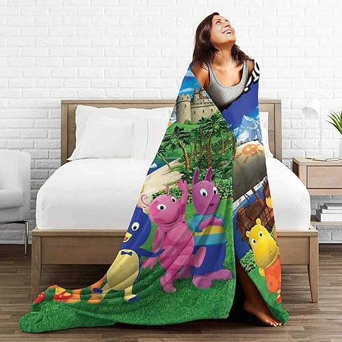 Miniatura 5 de Pobecan The Anime Backyardigans - Manta de franela ultrasuave y ligera para sofá, cama, uso en todas las estaciones, 40 x 30 pulgadas