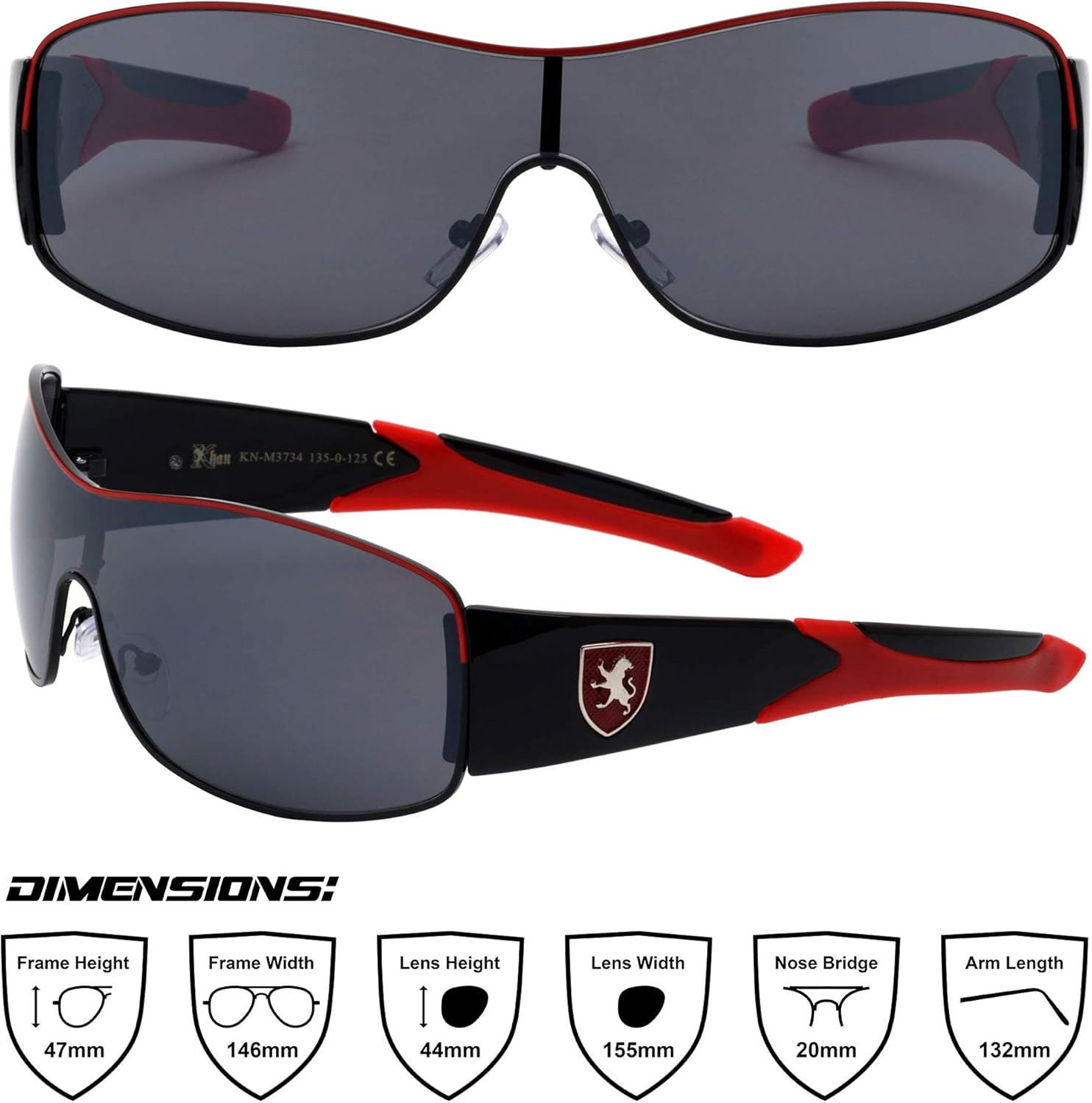 Khan Jolt - One Piece Shield Sports Sunglasses