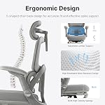 USOR Ergonomic Office Chair with 4D Adjustable Armrests & Dynamic Lumbar Support High Back Mesh Computer Desk Chair for Gaming and Work Adjustable Headrest Tilt Function and Retractable Footrest Grey