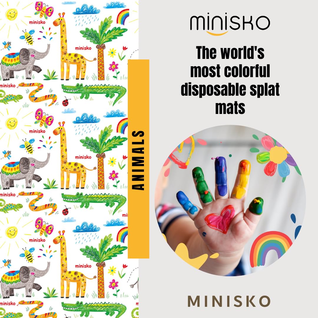 Disposable Splat Mats | 30 Pcs Disposable and Waterproof Splash Mats | Under Highchair Splat Mat for Floor | BLW Baby Led Weaning Supplies | Splash Mat 40