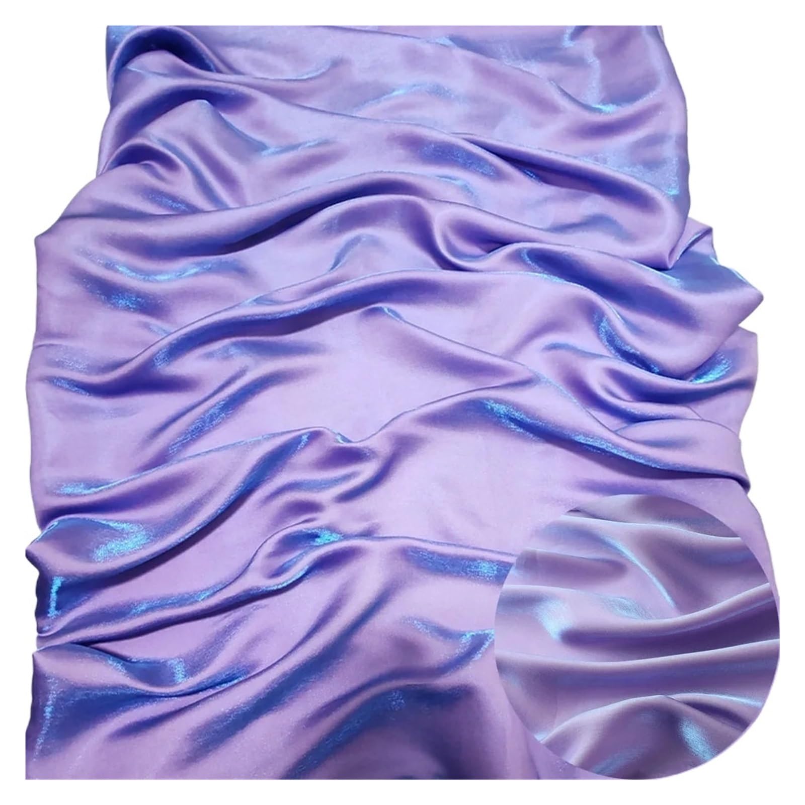 Silky Satin Fabric， Satin Fabric Multicolor 100x150cm for Skirts, Bridal Veil, Prom Gown Sewing(Purple Blue)