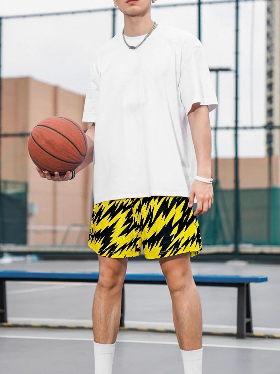 DIOTSR Mens Art Graphic Basketball Shorts Casual Athletic Running Shorts Cool Streetwear Designer Shorts Drawstring - Image 2