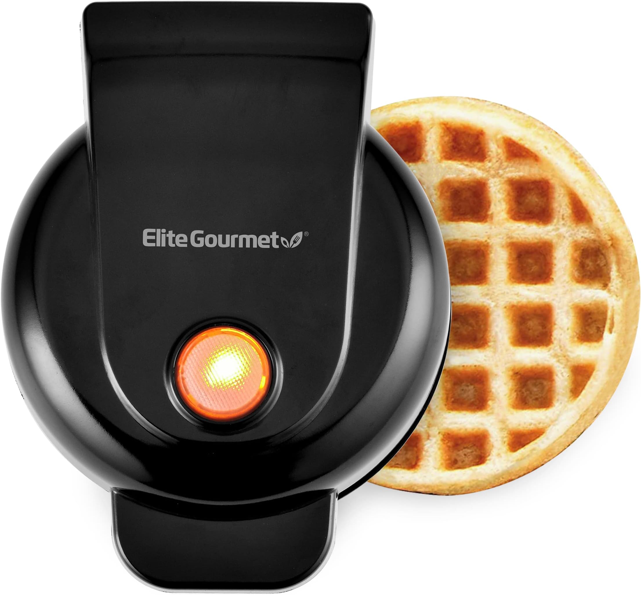 EWM013B Electric Nonstick Mini Waffle Maker with 5-inch cooking surface, Belgian Waffles, Compact Design, Hash Browns, Keto, Snacks, Sandwich, Eggs, Easy to Clean, Black