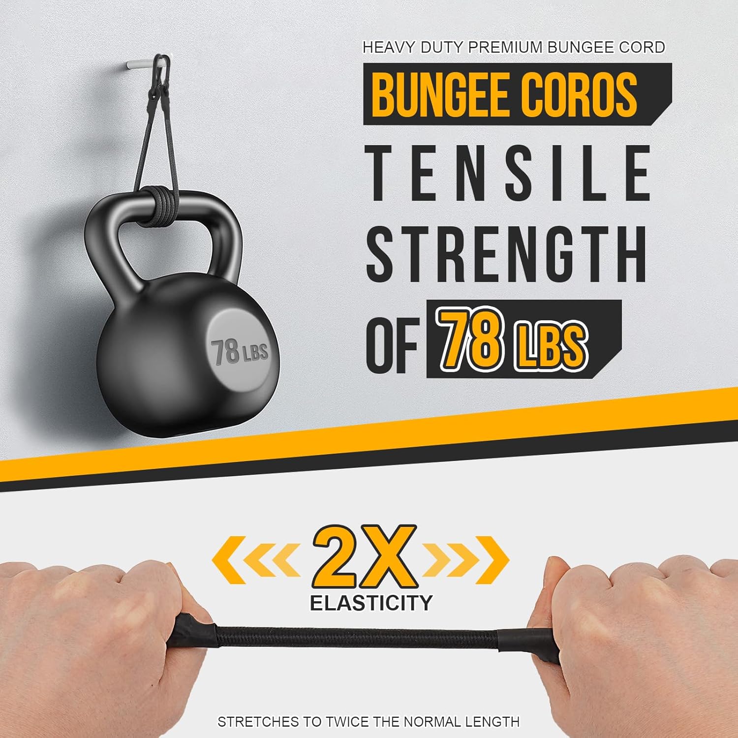 Bungee Cords with Carabiner Clips, 12 Inch, Black, 6 Pack (6, 12in) - Image 5