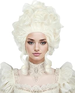 Linfairy 18th Century Short Blonde Wigs Halloween Baroque Wig for Women fits 50s 80s Costume