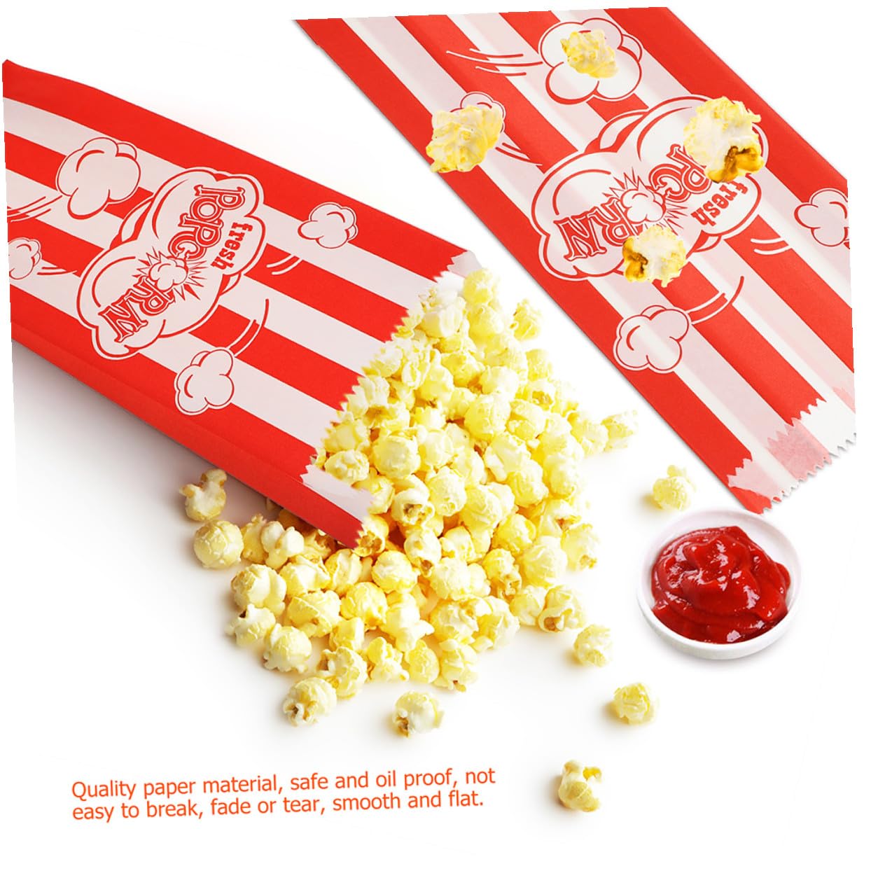 Healeved 10 Sätze Popcorn-verpackungsbeutel Popcorntüten Für Partys Schokoladen-popcorn Kerne Kinderparty Mitgebsel Party Sachen Popcorn-behälter-filmabend Snackbeutel Papier 100 Stück * 10
