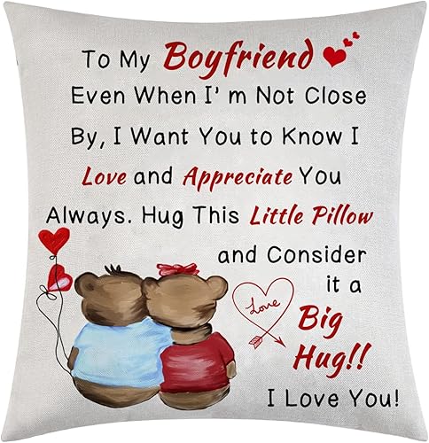 Regalos para novio de novia, funda de almohada romántica, regalo para novio, regalos de cumpleaños, I Love You, fundas de almohada de amor (novio)