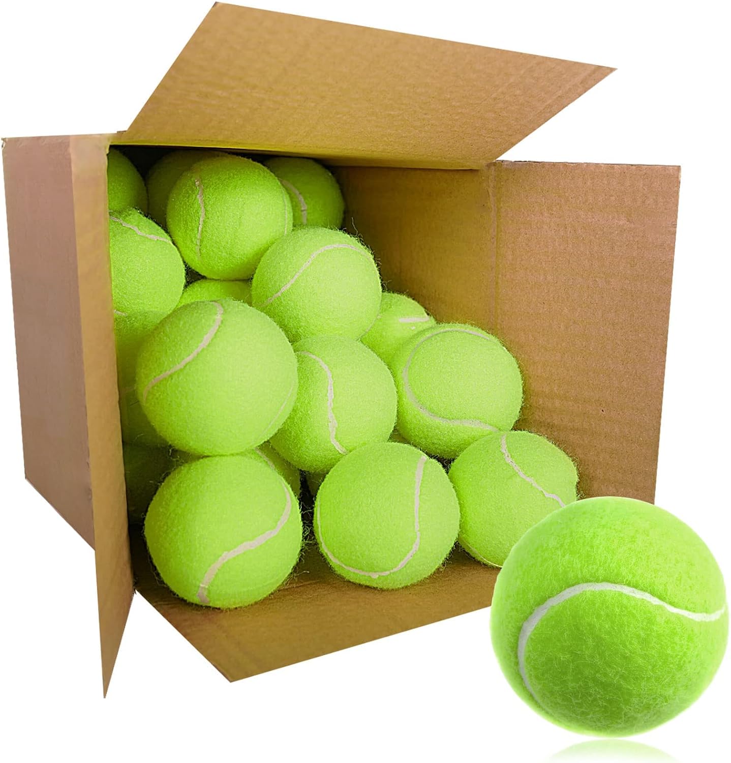 GKK 27 Pack Tennis Balls,Training Tennis Ball Pressure-Less Practising Bulk Tennis Balls for Youth/Beginners/Pet Dogs High Altitude Playing Balls