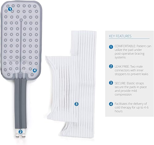 Miniatura 2 de Ossur Almohadilla rectangular para terapia de frío Cold Rush  Almohadilla ergonómica para dolor e hinchazón postoperatorias  Funciona con máquinas