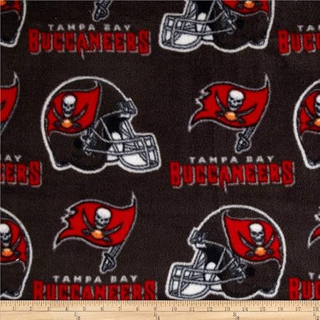 Amazon Com Nfl Fleece Tampa Bay Buccaneers Black Fabric By The Yard