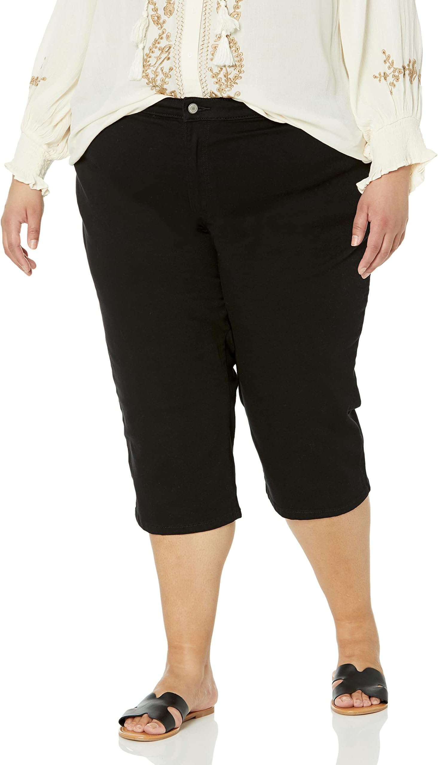 Lee Women's plus-size Plus Size Relaxed Fit Denim Capri Pant