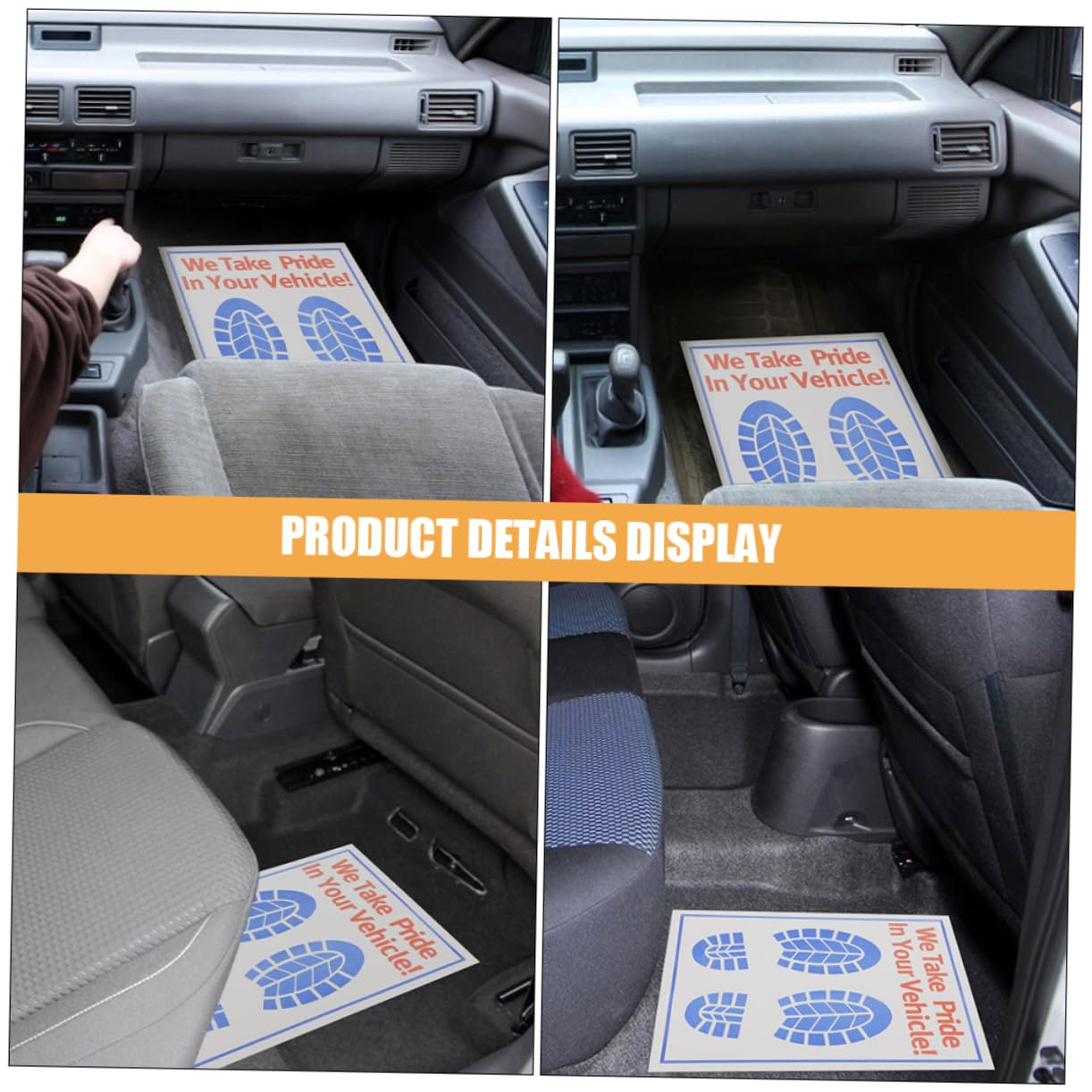Amosfun 60pièces Tapis de Sol Jetables pour Voiture Tapis de Sol Blancs Papier Protection Temporaire pour Nettoyage et Entretien Automobile