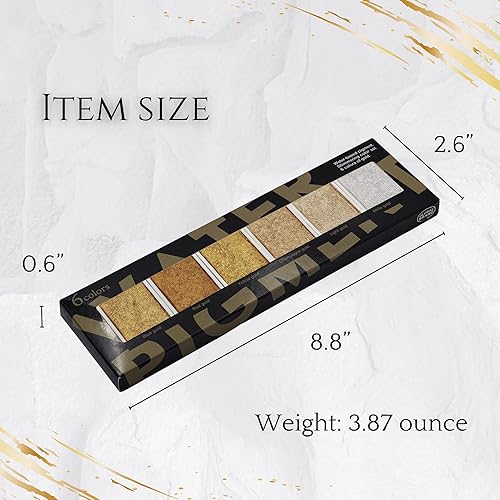 Miniatura 5 de Golden Artistry 6 pinturas metálicas de acuarela que incluyen oro lustroso para obras de arte profesionales