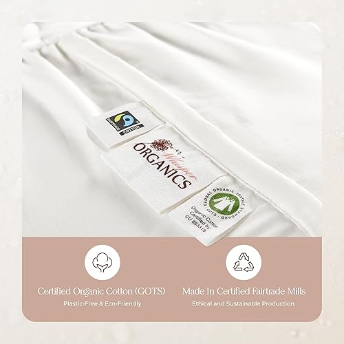 Miniatura 6 de Funda de colchón 100% algodón orgánico - Protector de colchón acolchado de lujo, diseño suave y transpirable lavable a máquina - Certificado