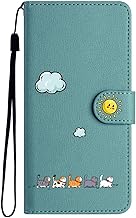 Case for Samsung Galaxy A17/A26/A16 5G/4G, Cute and Colourful Cat Protective Wallet Flip Case in PU Leather【Magnetic Closure】【Case with Stand】 Green