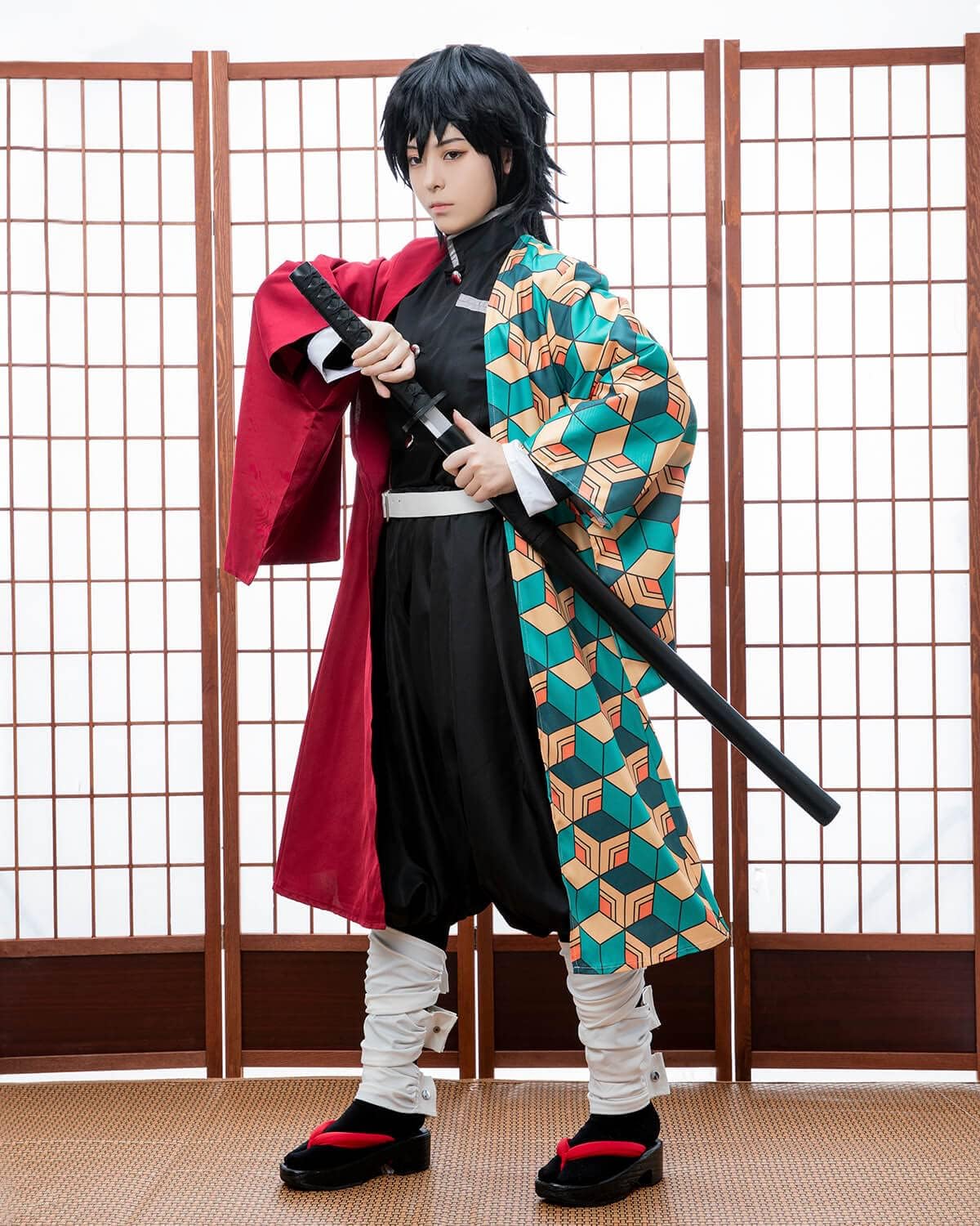 Nuoqi Zentisu Tanjiro Cosplay Adult Giyuu Tomioka Outfit Shinobu Anime Halloween Costume - Image 4