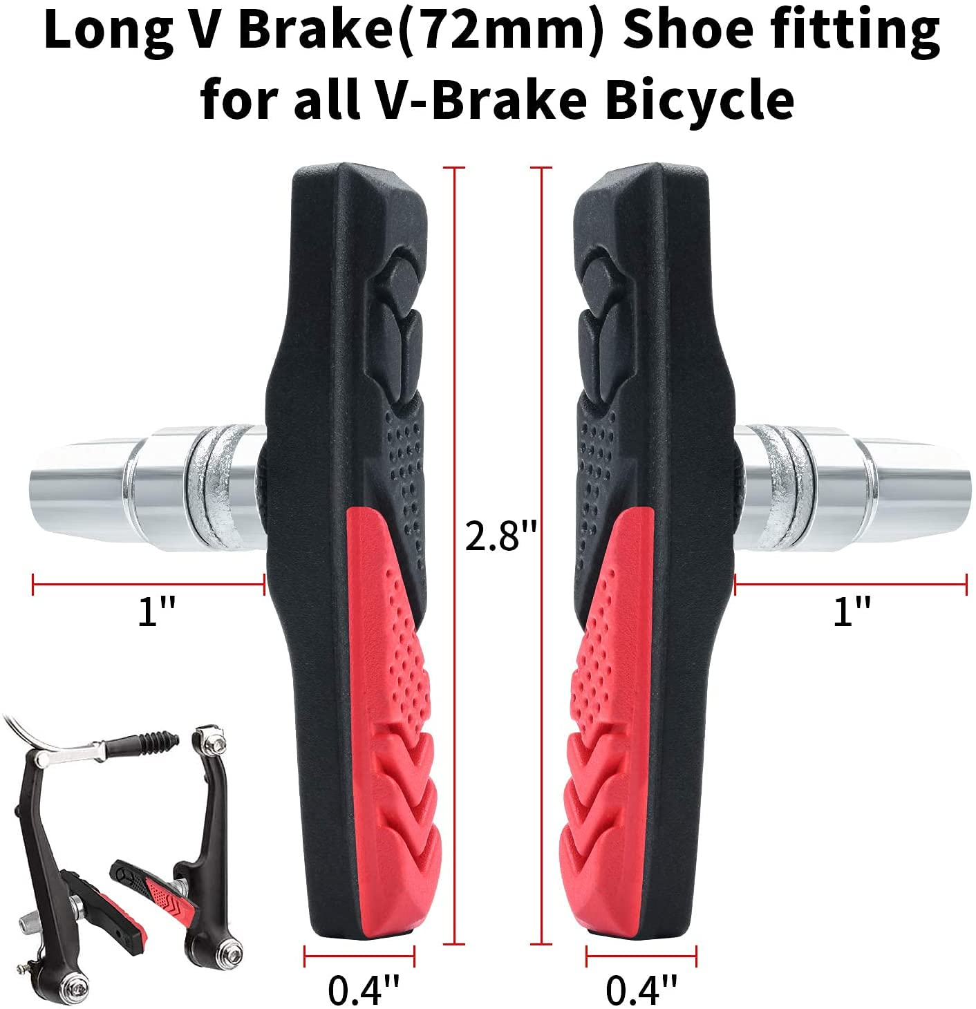 Zestaw hamulców rowerowych Bike V Brake z butami typu V-Brake 72 mm, idealny do jazdy w górach, BMX Bike Brake Set Upgrade