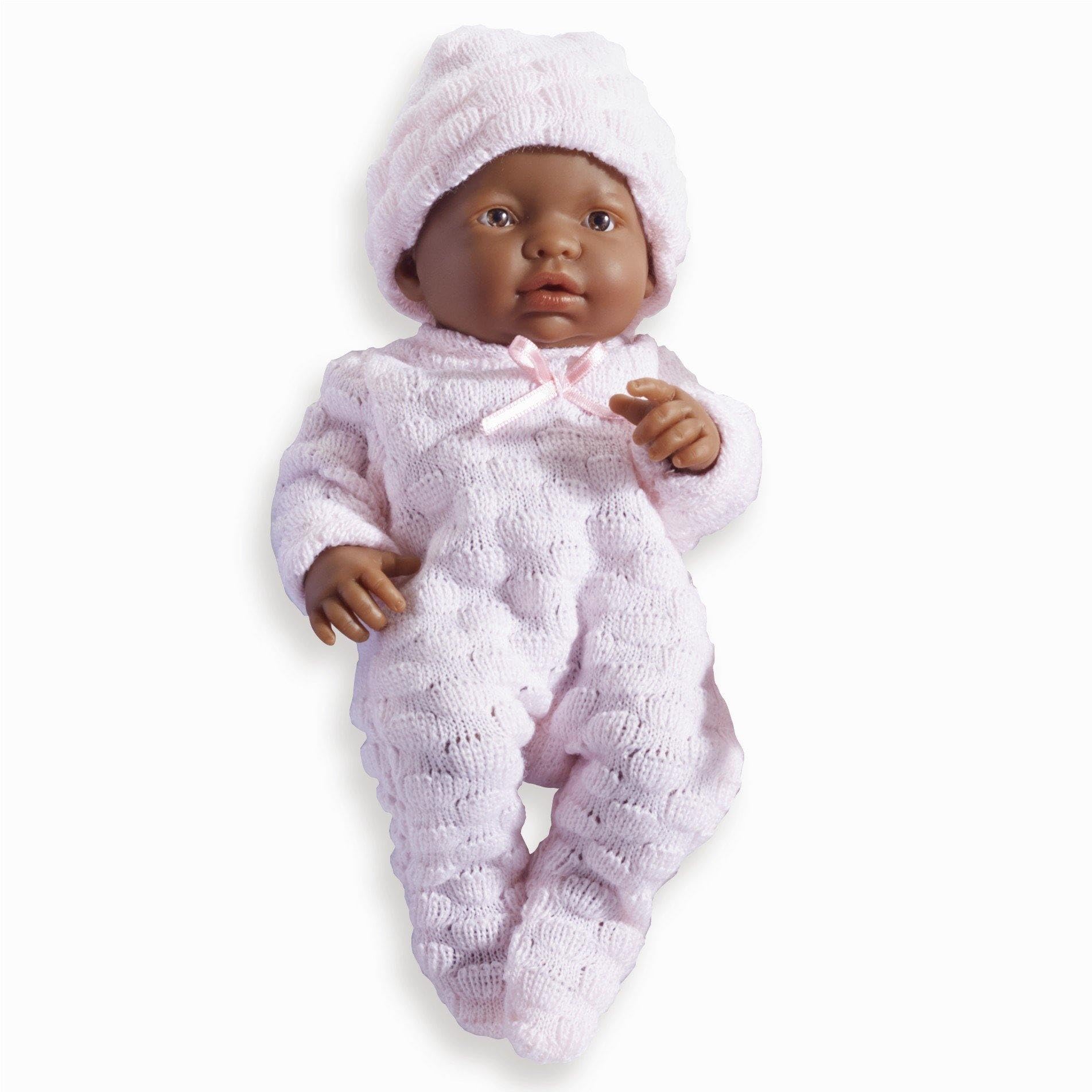 JC ToysMini La Newborn African American | Anatomically Correct Real Girl Baby Doll | 9.5" All-Vinyl | Includes Pink Outfit, Hat and Pacifier | Designed by Berenguer | Ages 2+
