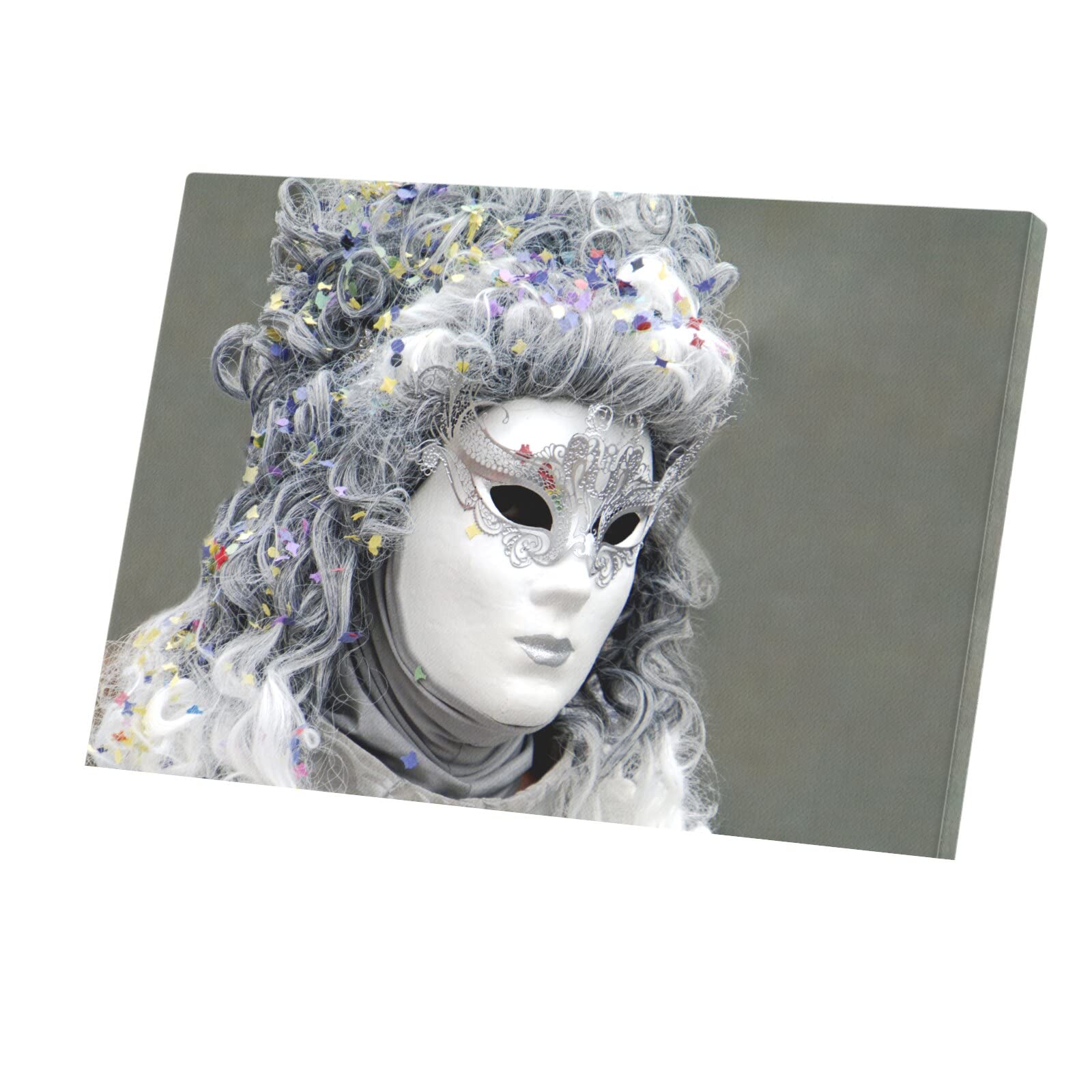 Masque blanc et argent tableau Venise pour transformer un mur vide et triste - 4