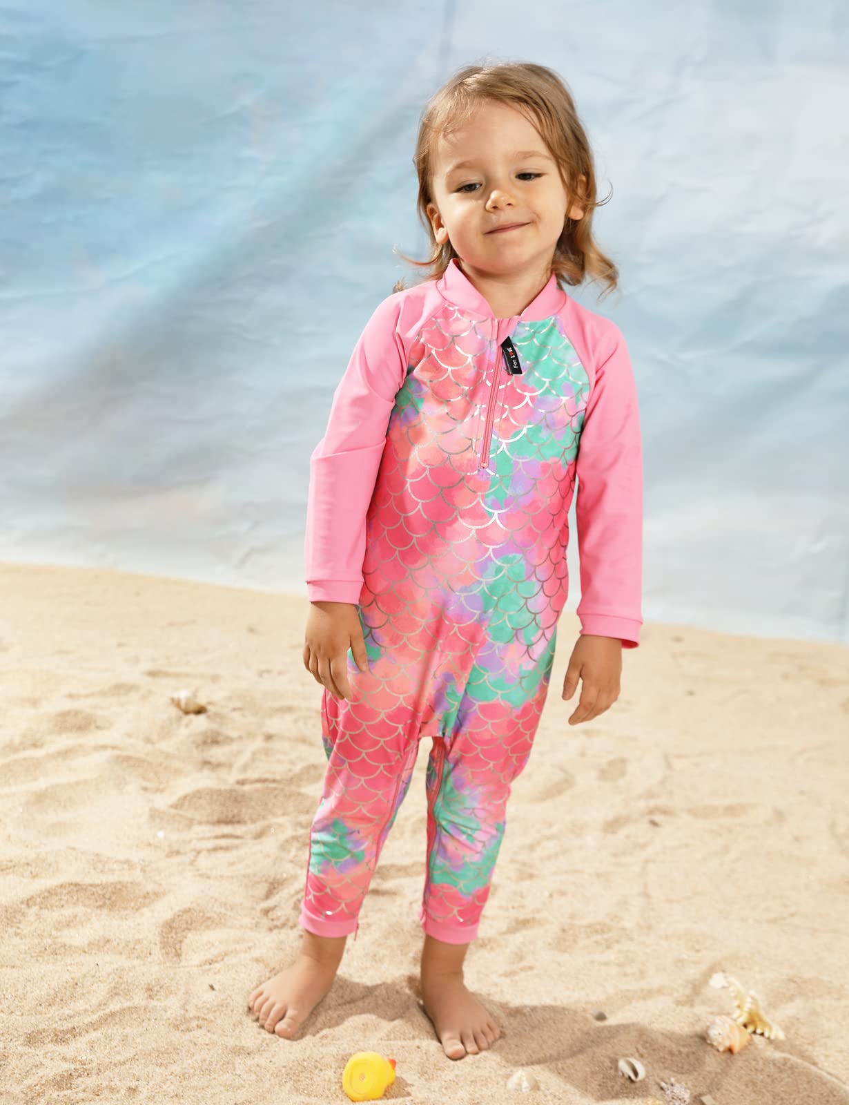 weVSwe Baby Toddler Boy Swimsuit Long Sleeve Baby Swimwear UPF 50+ Sun Protection Rash Guard Swimming Costume with Crotch Zipper 0-3 Years — view 13