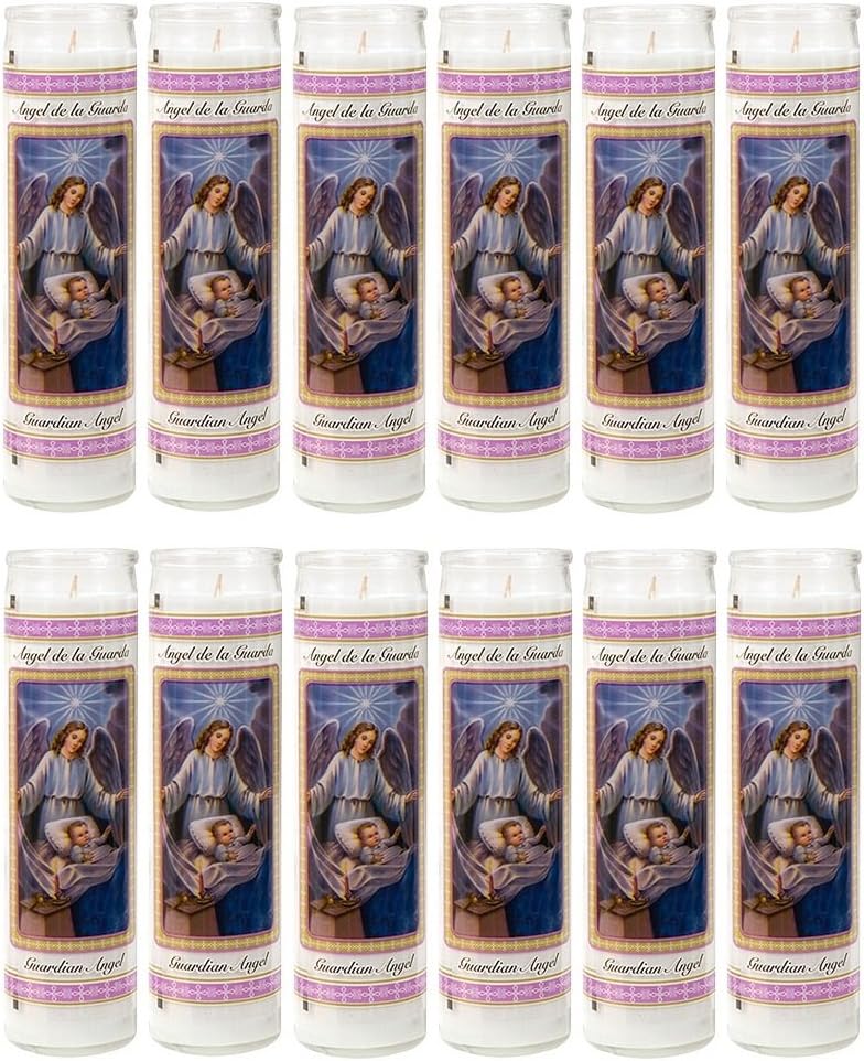 Guardian Angel Religious Candle, Devotional, Vigil, Novena, Prayer, Saints, Candles, White, 12pk (1 Cases)