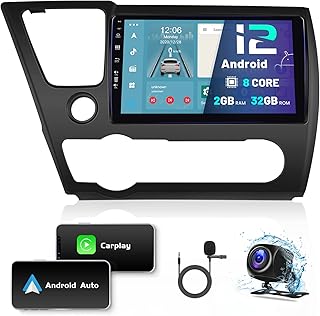 2G+32G Android 13 Car Stereo for Honda Civic 2013-2017 Wireless Apple CarPlay Android Auto, 9" Touchscreen Car Radio with GPS Navigation Bluetooth 5.0 DSP 4G WiFi Backup Camera