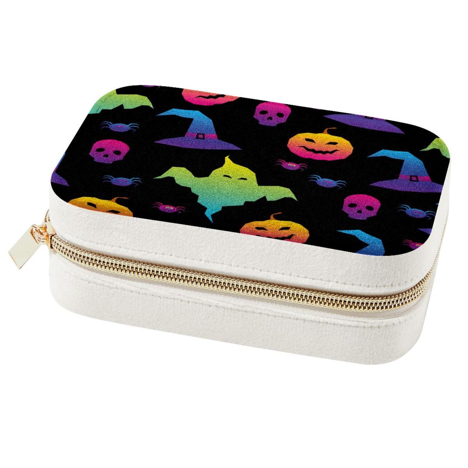 Boîte à bijoux de voyage compacte motif fantôme pour bagues de femmes et filles