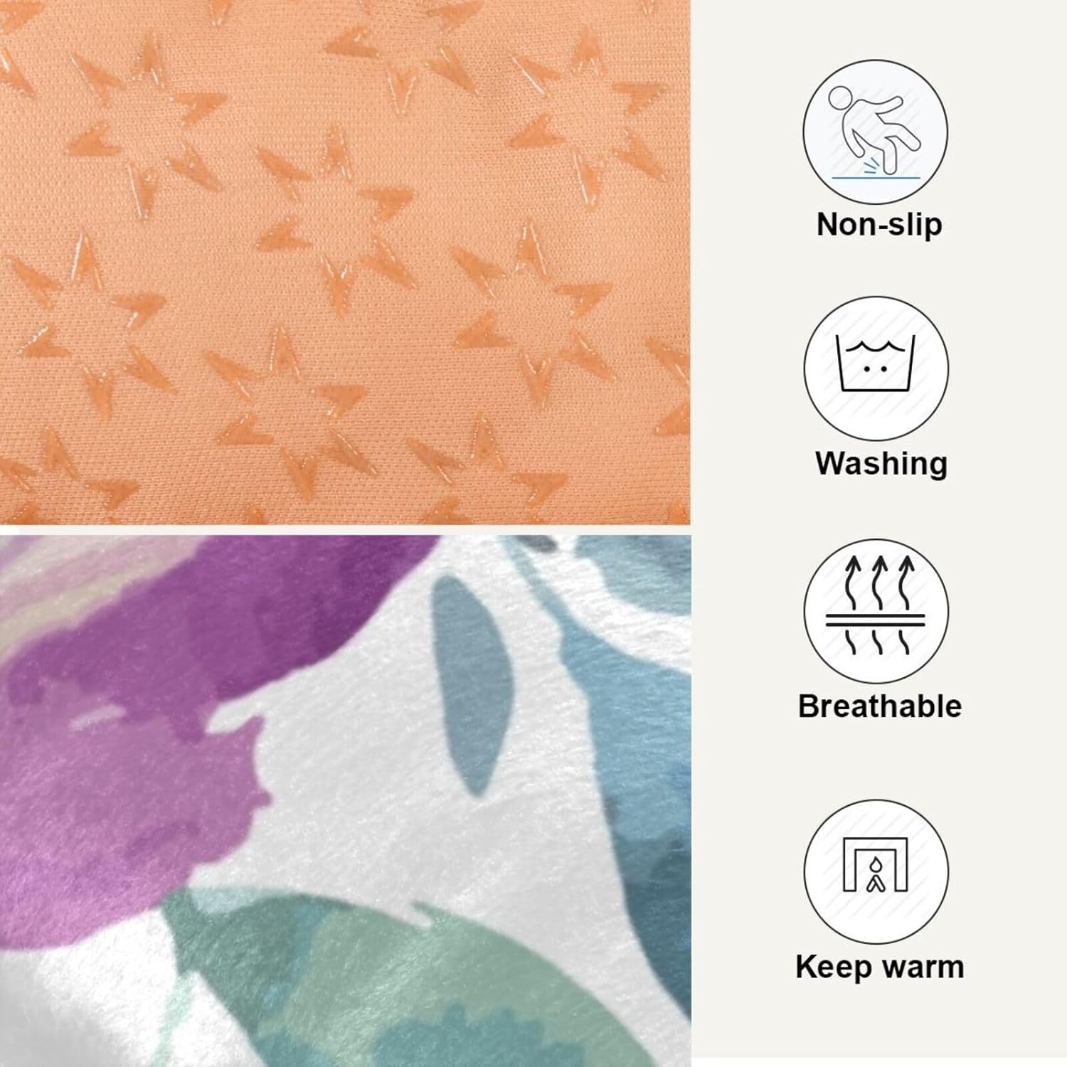 review Purple Flowers Calming Dog Bed Cat Bed Soft Comfortable Washable Anti-Slip Pet Mat Dog Crate Pad for Small Medium Large Dogs