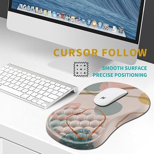 Miniatura 6 de Hokafenle Alfombrilla de mouse ergonómica con diseño de masaje, reposamuñecas para aliviar el dolor con espuma viscoelástica y base de poliuretano