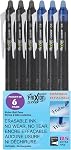 Pilot, FriXion Cliquer sur le point Erasable, rechargeable, stylos d'encre de gel rétractables, point extra fin 0.5 mm, boîte de 6, Couleurs assorties