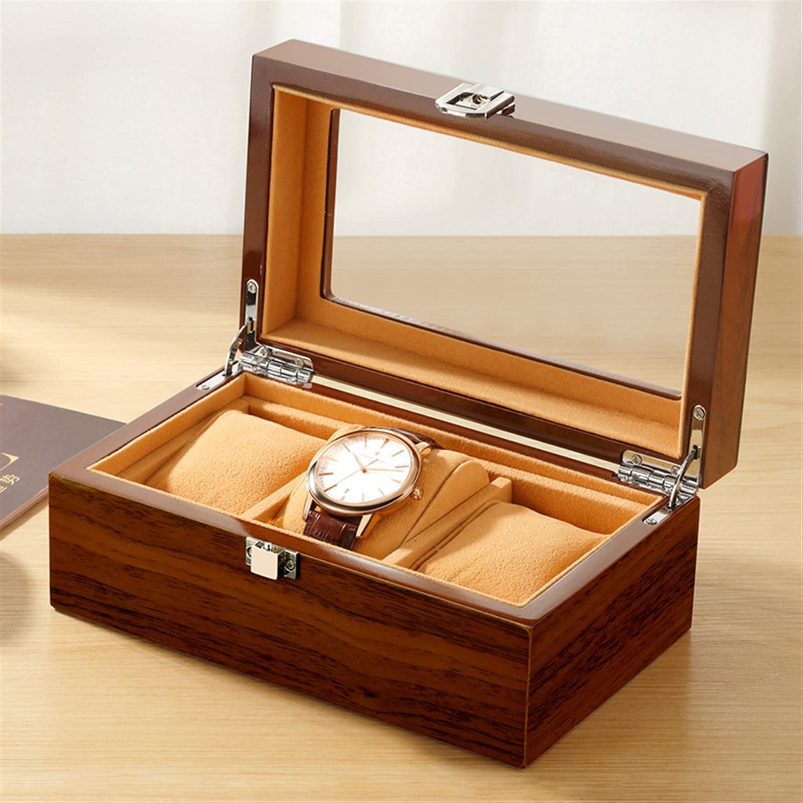 NEWNAN Uhrenbox, rechteckige Uhrenbox, Aufbewahrung, Uhren-Organizer, Präsentationsbox, Paketetui, Schrank, Luxusbox für Uhren, Uhren-Organizer zur Aufbewahrung und Präsentation (Farbe: B) Fashion