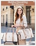 Sac à bandoulière de voyage, Sac à dos de gymnastique pour les femmes, Sac de bagages pour avions, Sac d'épaule de nuit léger pour le week-endA02-beige brun