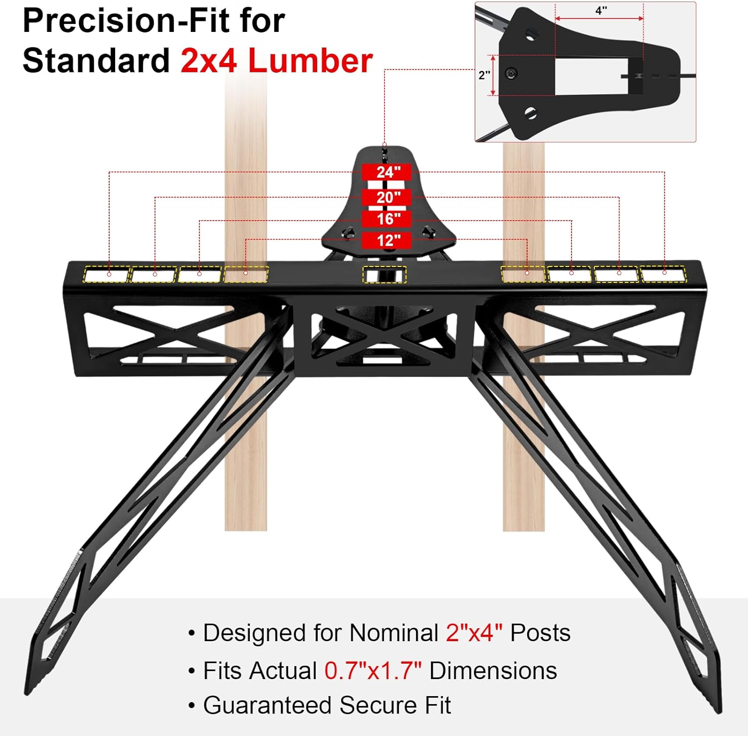 Steel Target Stand Base, 2x4 Target Stand Base for Hanging AR500 Steel Shooting Targets, Portable for Indoor & Outdoor Shooting Practice and Competitions