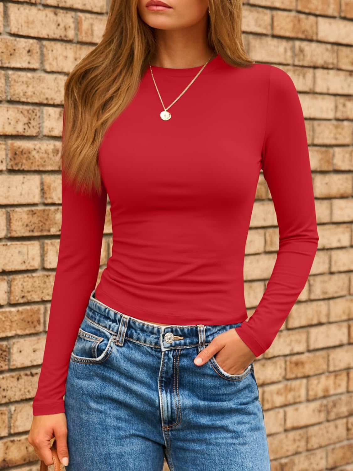 AUTOMET Womens Long Sleeve Shirts Basic Compression Going Out Crop Tops Fall Fashion Y2K Clothes 2025 - Image 2