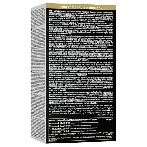 Miniatura 2 de Il Salone Milano Plex Rebuilder - Crema permanente para el cabello, color rubio chocolate oscuro 6.77, kit profesional de tinte para el cabello para