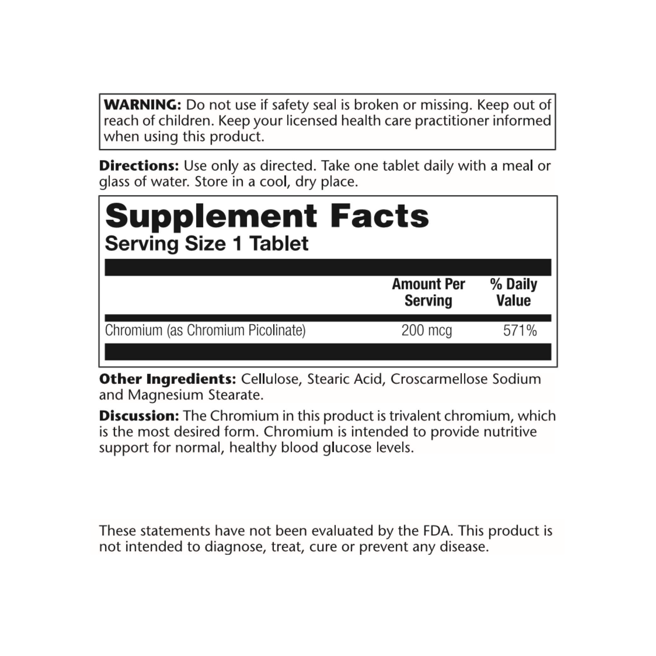 Solaray Chromium Picolinate 200mcg | 100ct — Amazon image 3
