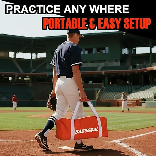 Miniatura 8 de Red de práctica de sóftbol de béisbol de 6 x 6 pies, respaldo de béisbol, con camiseta de bateo, organizador de pelotas, para golpear lanzamiento,