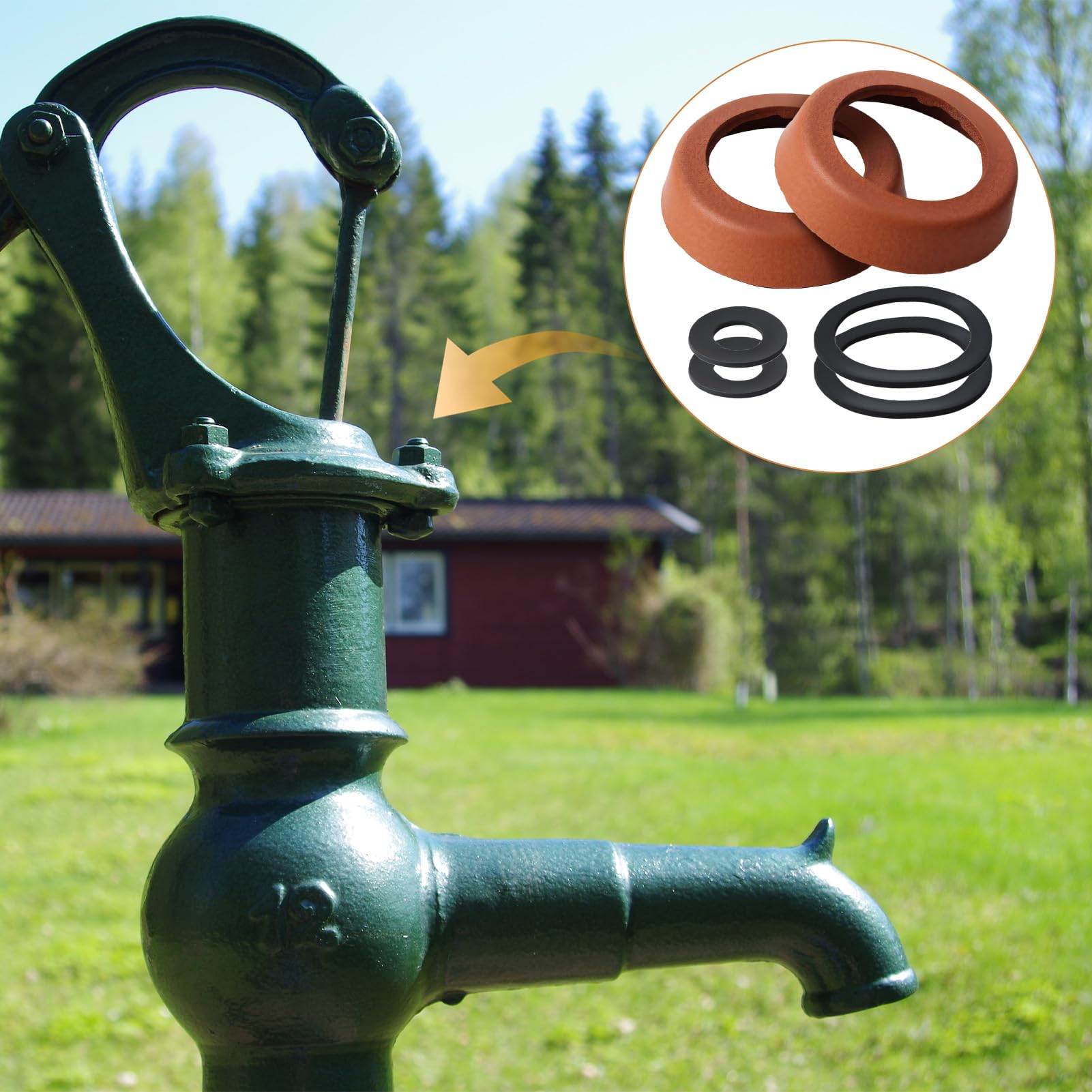 2 Sets Schwengelpumpe Ersatzteile, Leder Dichtungsset für Griff Pumpe Typ 75 O Ring Dichtung und Kolbenmanschette, Dichtungen Schwengelpumpe Ersatzteile für Gartenpumpe, Handpumpe, Brunnenpumpe Baumarkt