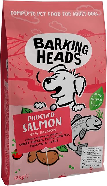 Barking Heads Dry Dog Food - Pooched Salmon 12kg - 100% Natural Salmon - Good for Healthy Skin & Coat