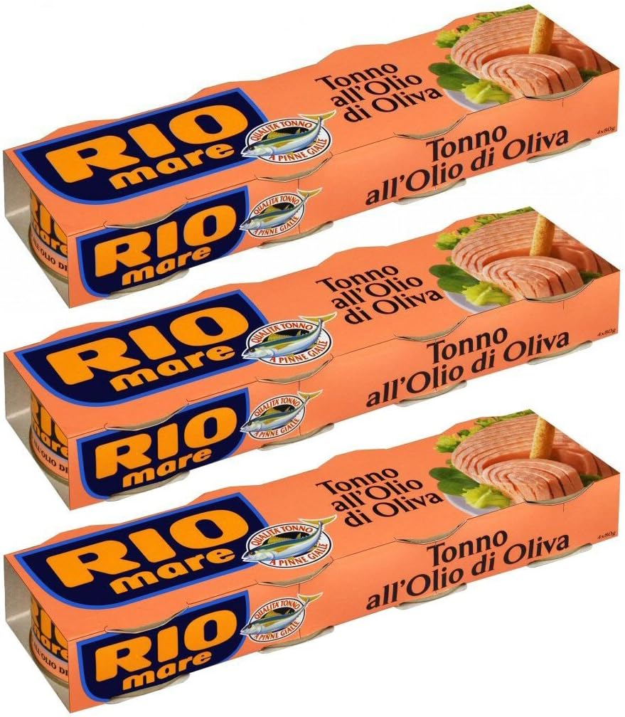 Rio Mare: Tuna Fish Cans in Olive Oil, Yellowfin Tuna Quality * 2.82 Ounce (80gr) Packages (Pack of 12) * [ Italian Import ]