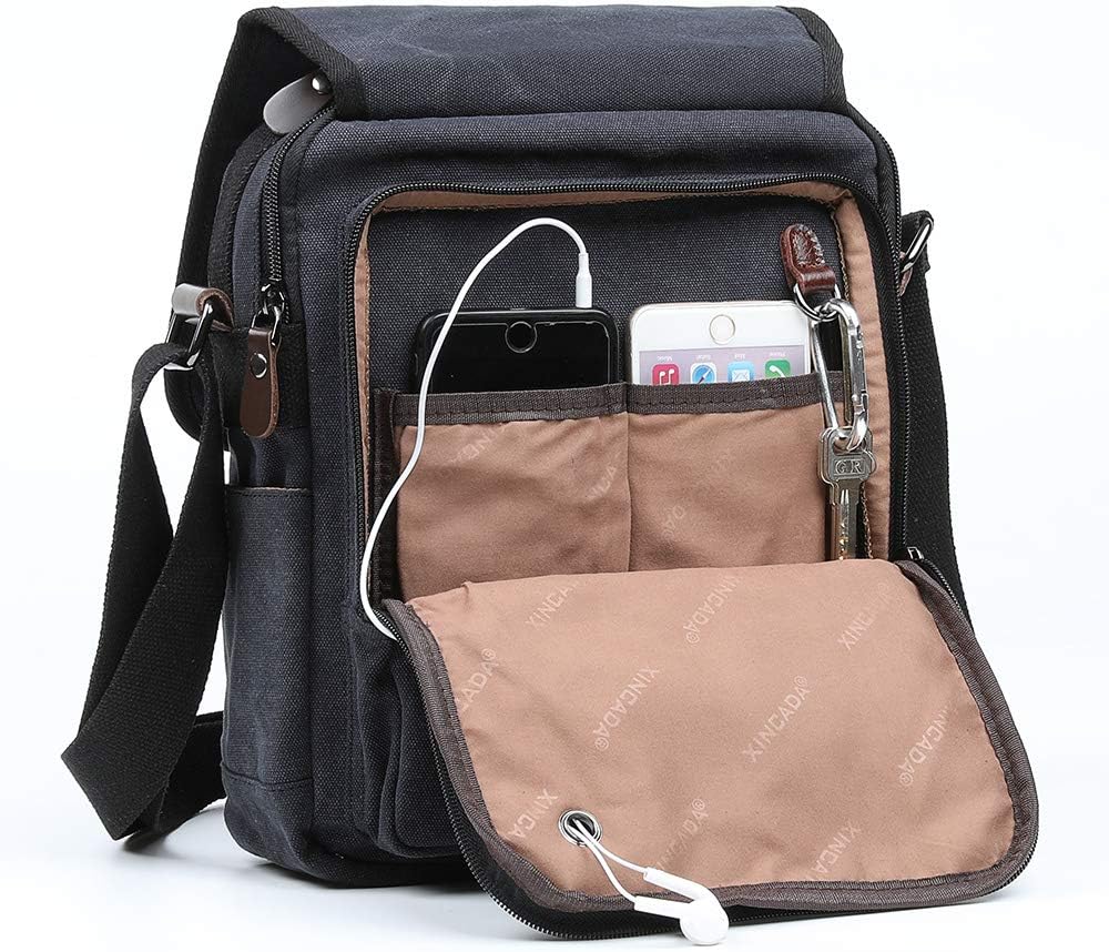 XINCADA Mens Bag Messenger Bag Canvas Shoulder Bags Travel Bag Man Purse Crossbody Bags for Work Business - Image 2