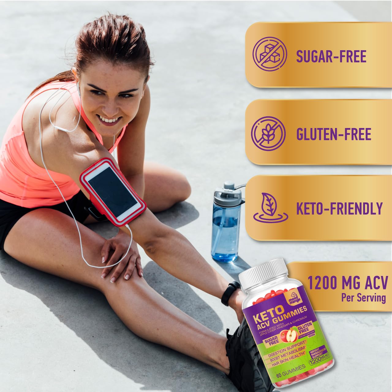 Keto ACV Gummies for Advanced Weight Loss - Gluten & Sugar-Free — Amazon image 3