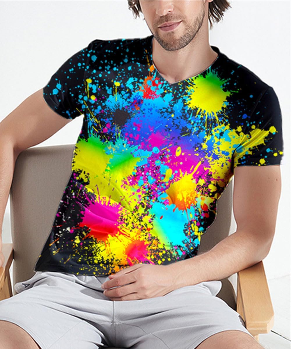 Neemanndy 3D Graphic Colorful T-Shirts Short Sleeve Crew Neck Print Tee for Men Women and Youngs - Image 3