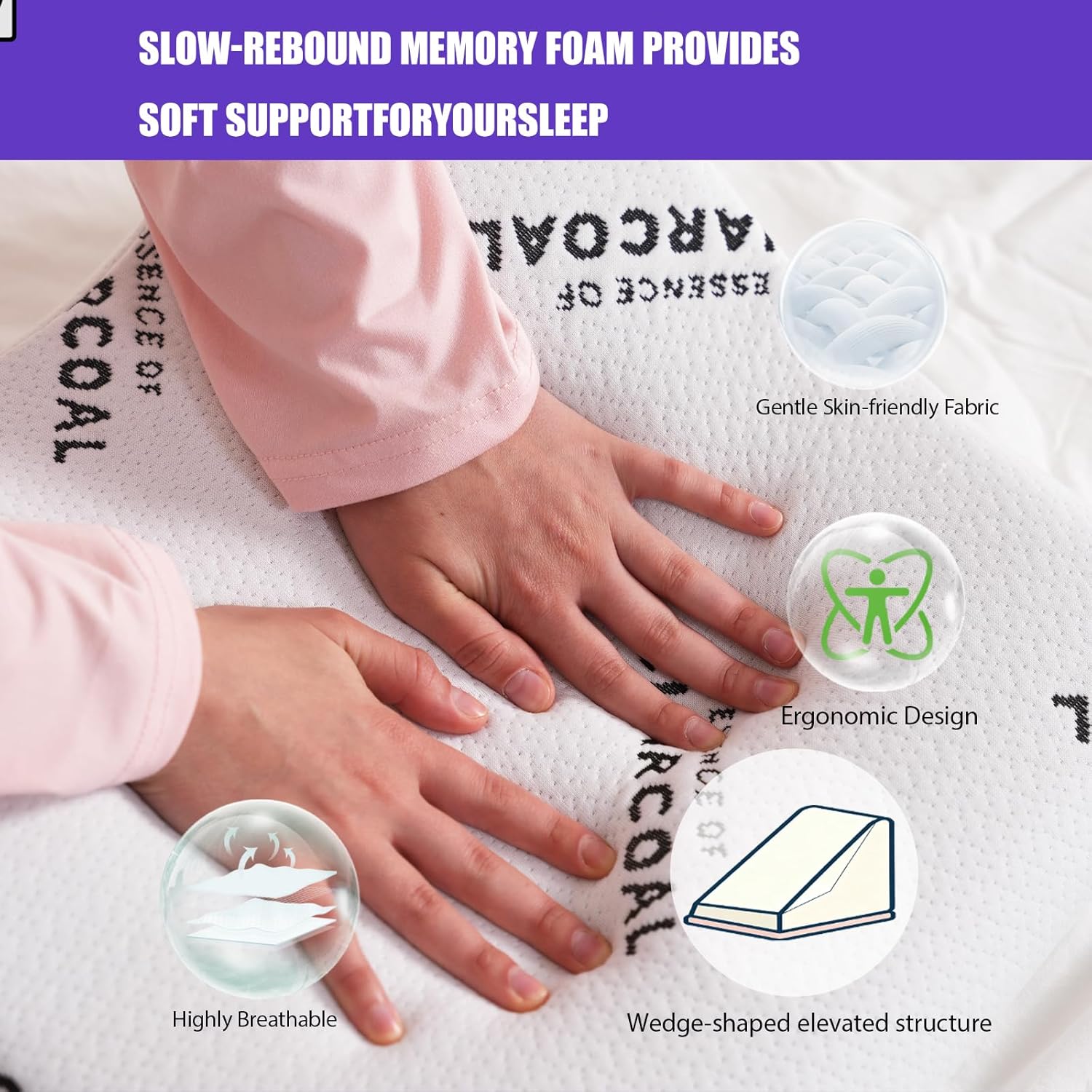 Back Sleeping Training Pillow for Post-Op Comfort Ergonomic Memory Foam Support for Facial & Neck Procedures, Elevated Sleeping Solution to Maintain Back Position (White) - Image 5